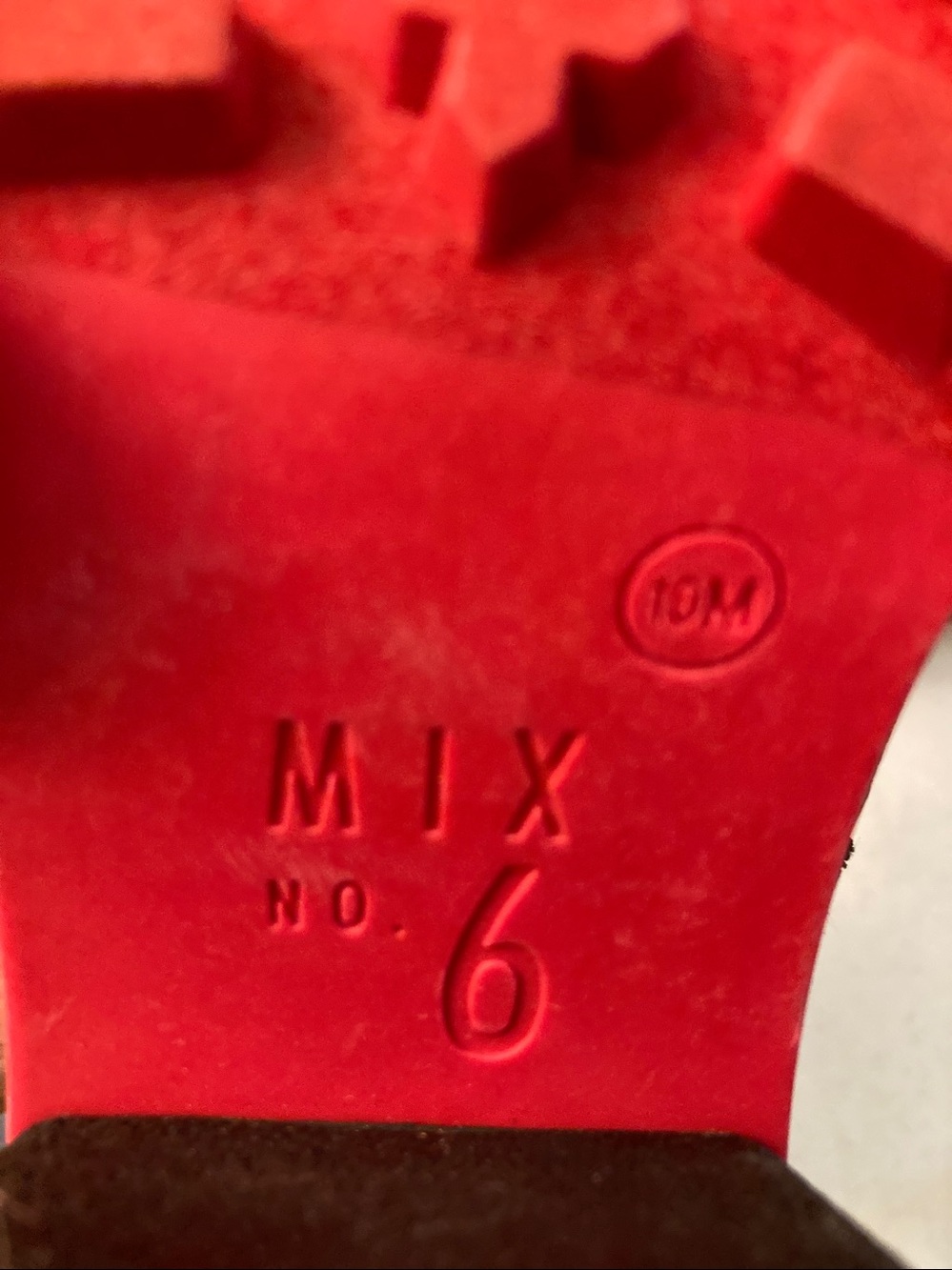 Mix No. 6 Black  Heeled Ankle Boots with Red Outsole: Partial Leather - Picture 7 of 10